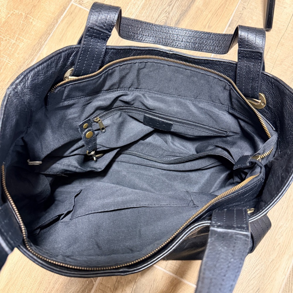 A.P.C. Black Pebbled Leather Structured Tote Shoulder Bag Gold Hardware - Picture 15 of 16